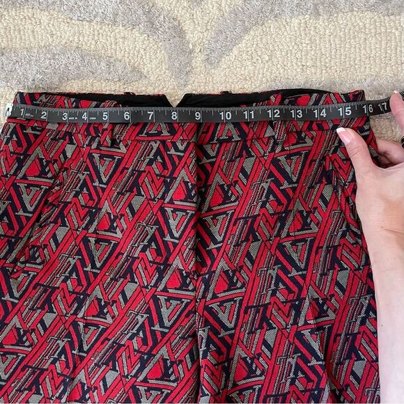 Louis Vuitton Red Multi Jacquard Logo Mid-Rise Straight Leg Pants SZ 40 Womens - Picture 13 of 16